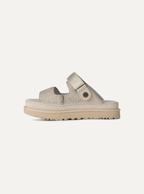 UGG Goldenstar Crackle Glide Sandales en cuir pour femme